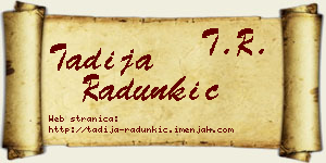Tadija Radunkić vizit kartica